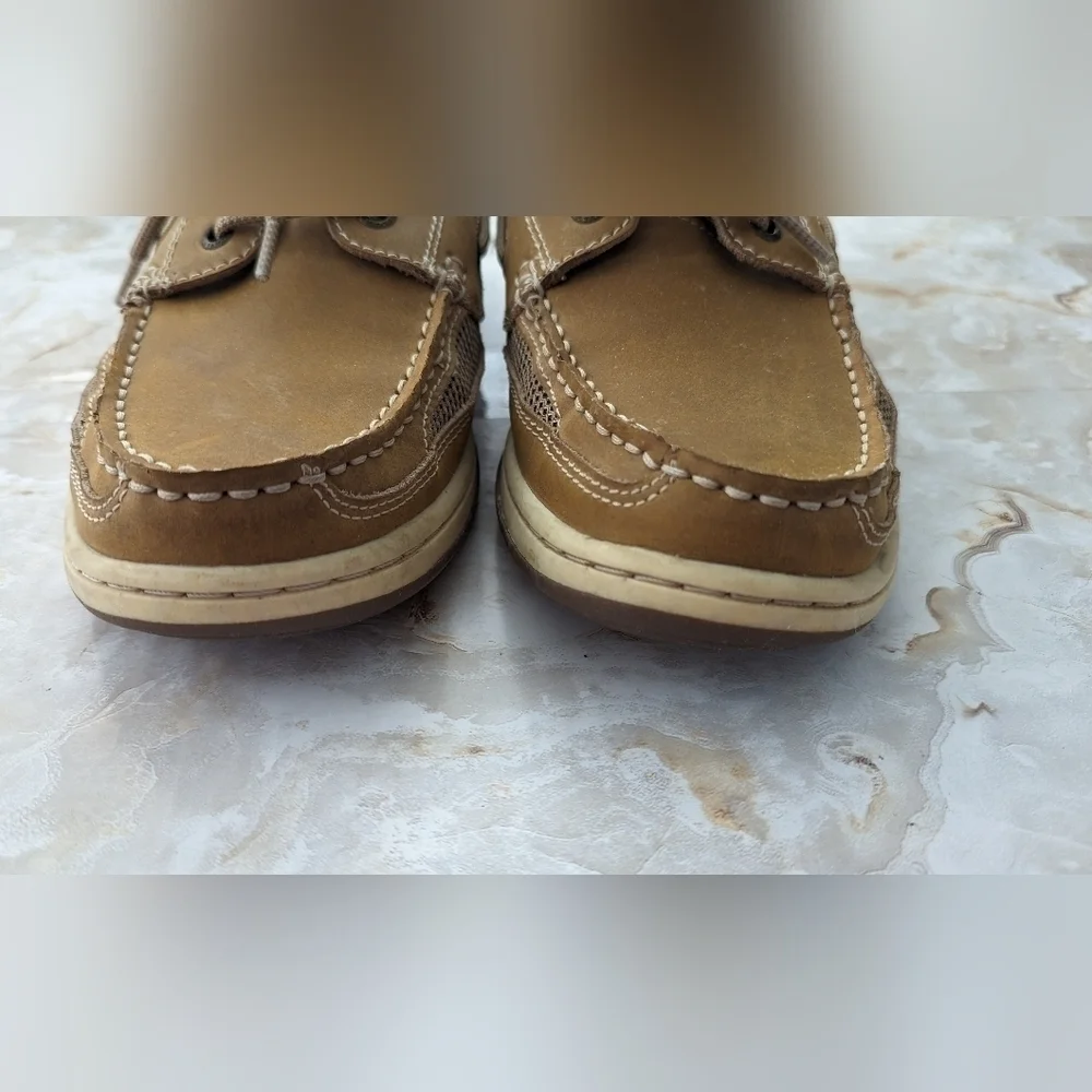 Margaritaville Men Lace Up Boat Shoes Brown Leather Casual Deck Loafer 8…